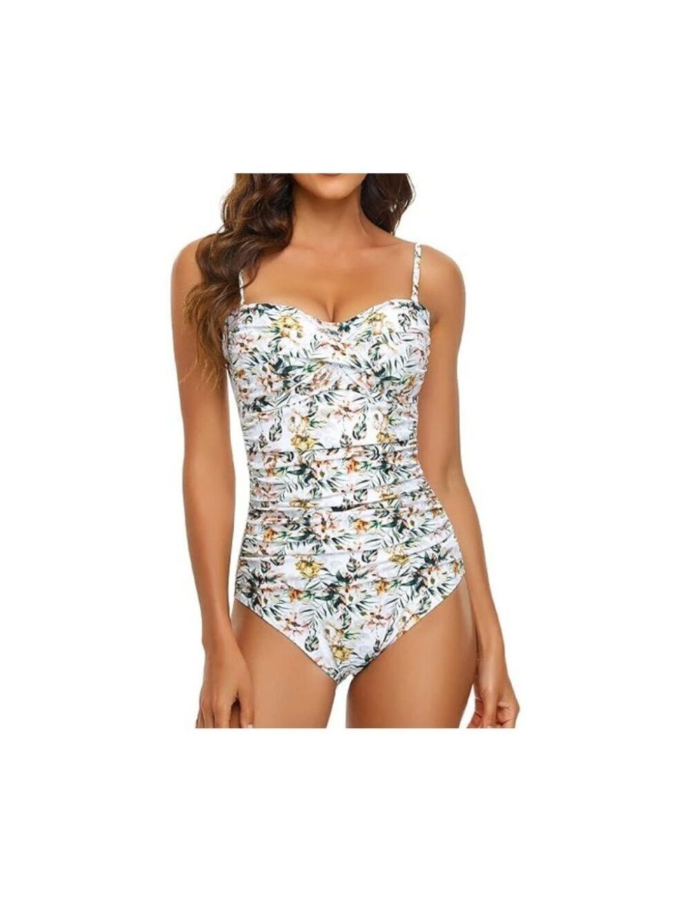 RELLECIGA Women's Strapless One Piece Swimsuit Multi Floral Small NWT